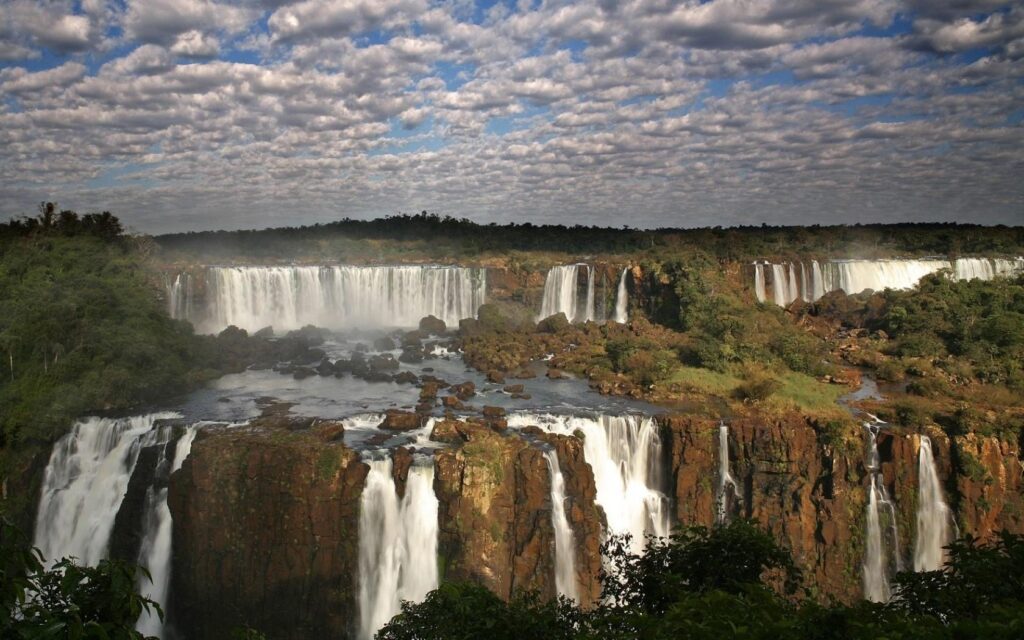 Clouds landscapes brazil waterfalls iguazu falls wallpapers