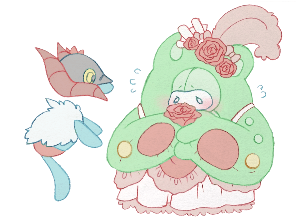 It seems like Reuniclus wants to give a flower to