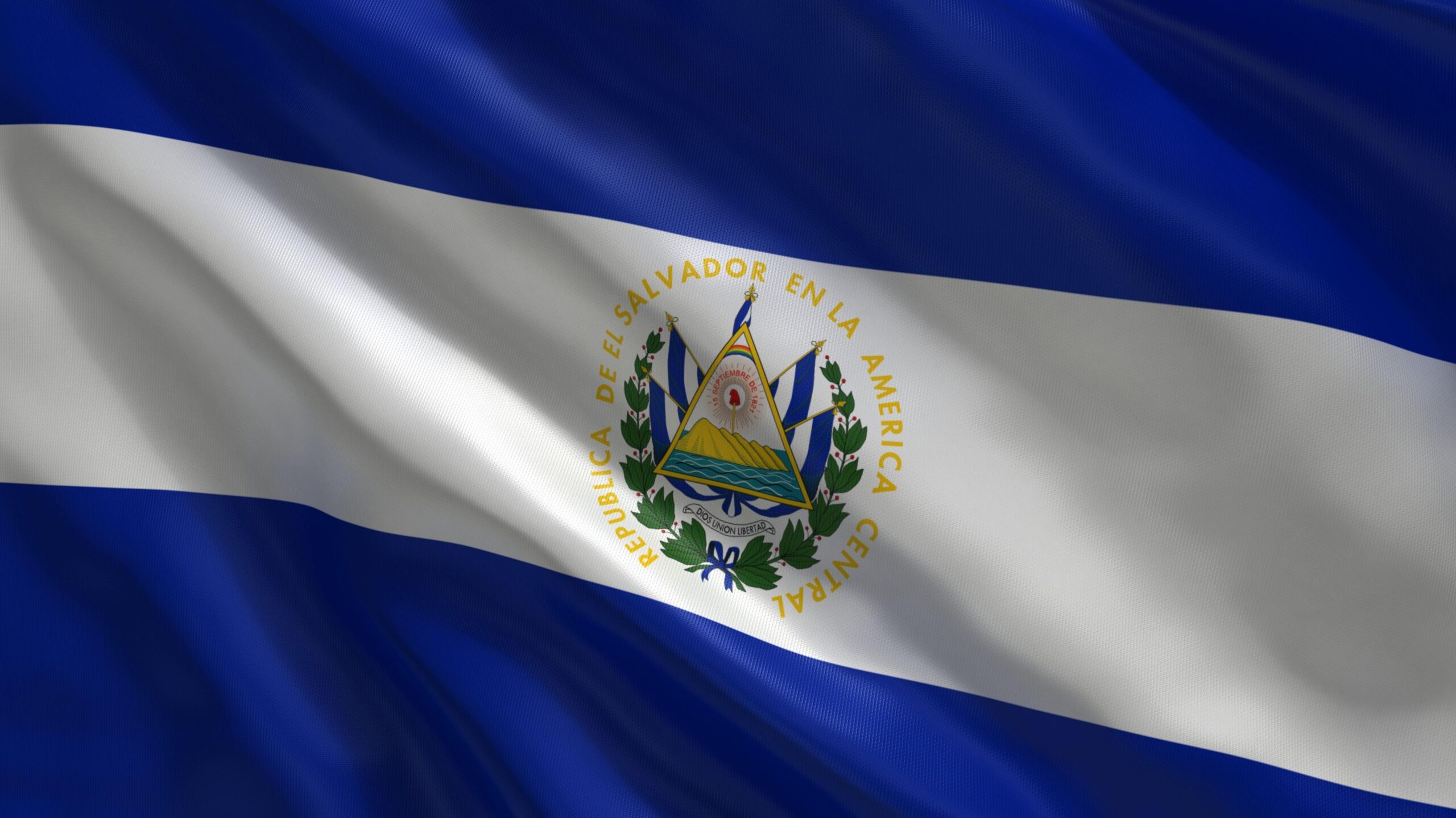 This is the national flag of El Salvador It has two colors, blue
