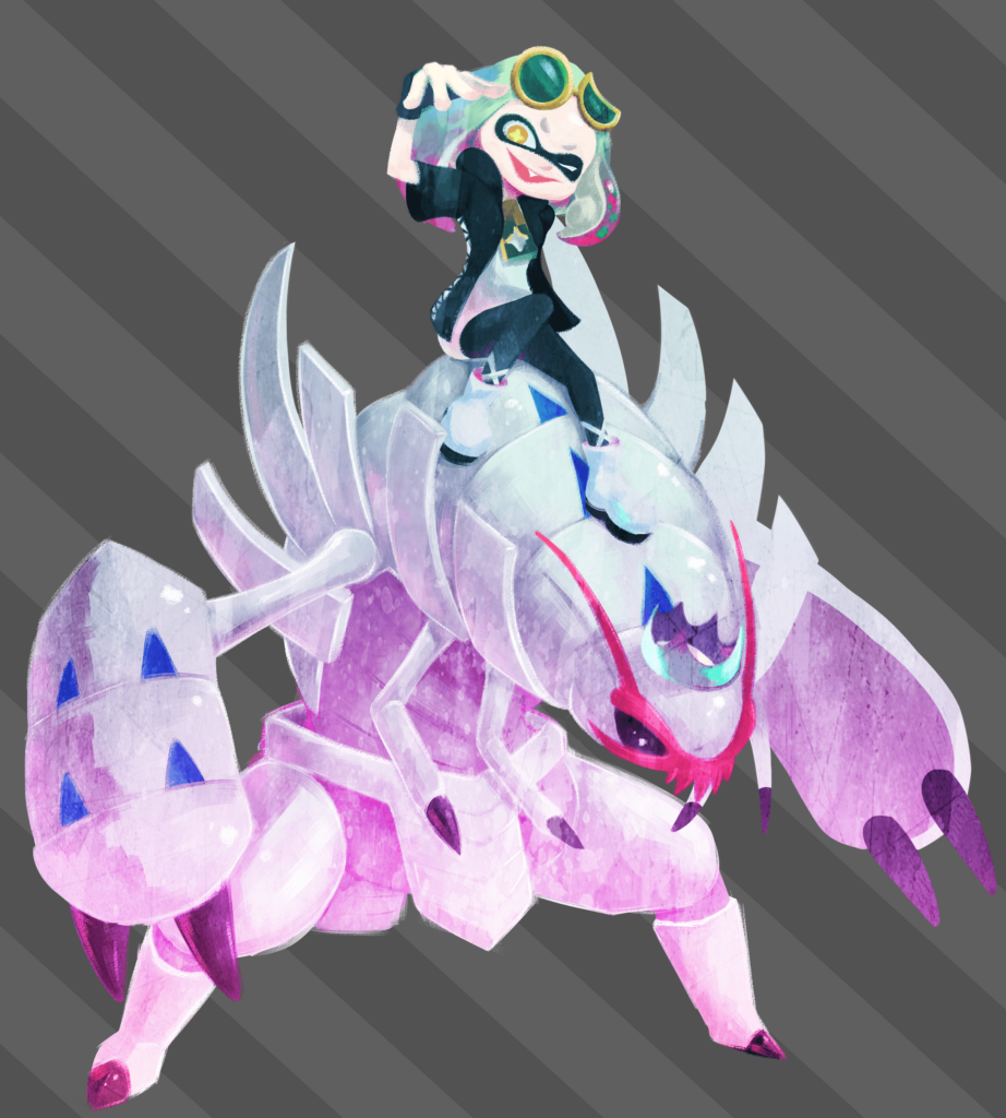 Old drawing of Pearl and Golisopod, figured this sub would