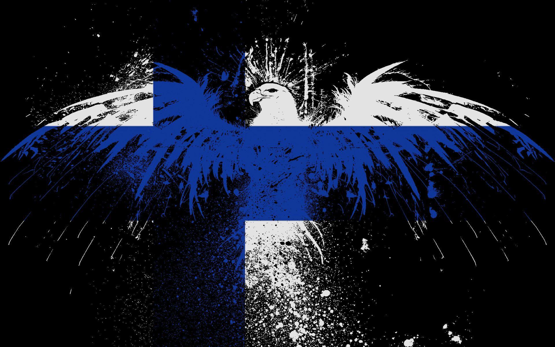Eagles, flags, Finland Wallpapers