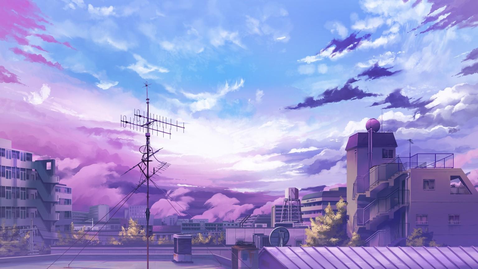 Download clouds scenic anime sky Wallpapers