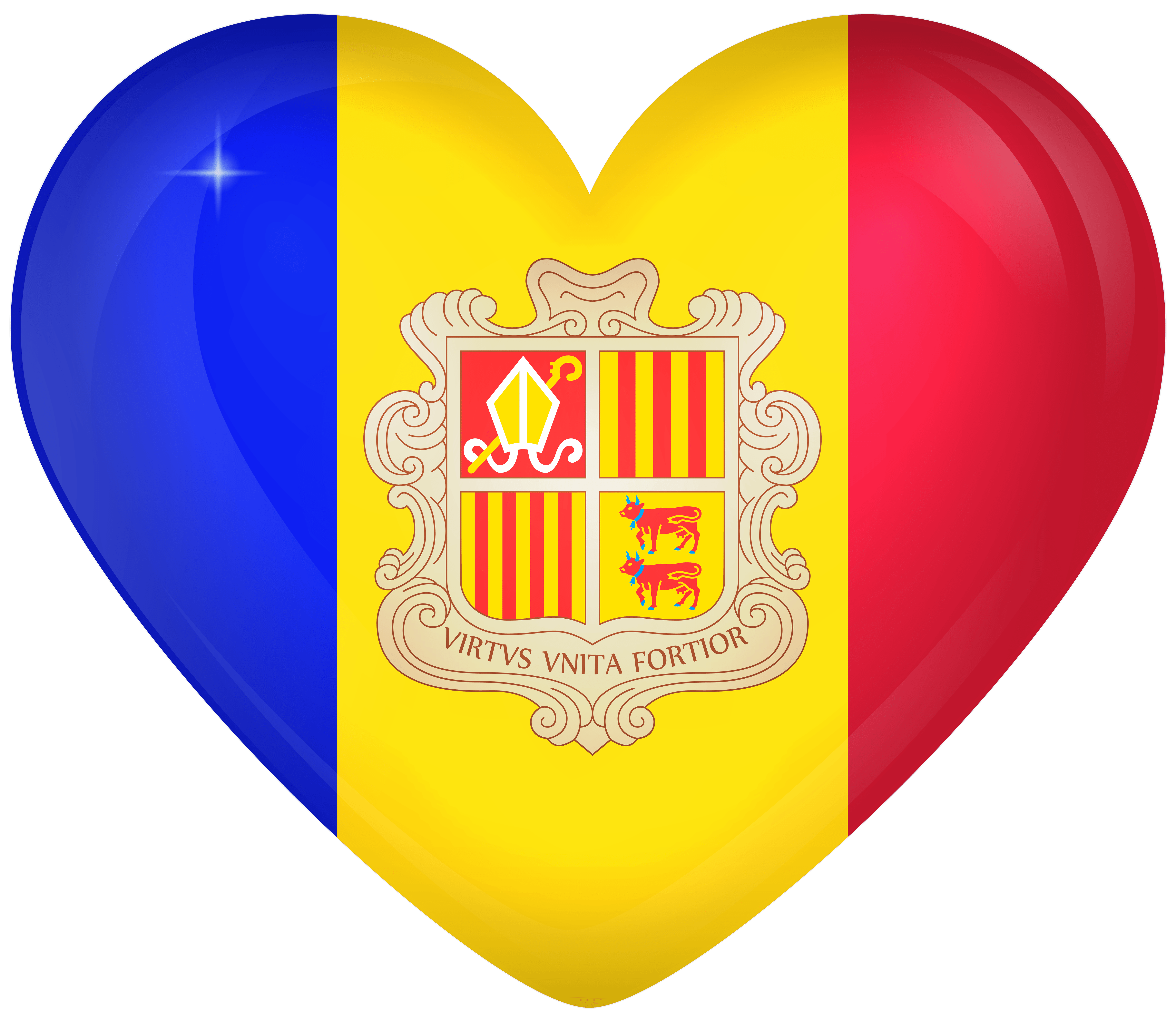 Andorra Large Heart Flag