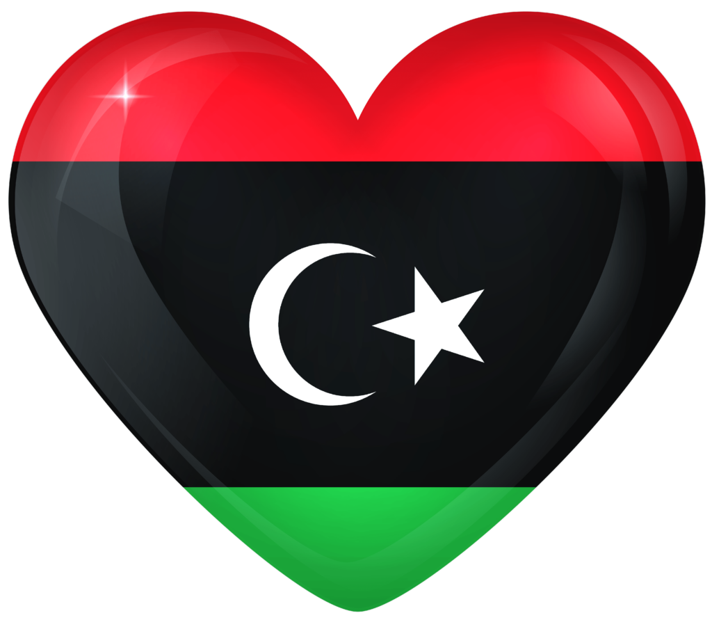 Libya Large Heart Flag