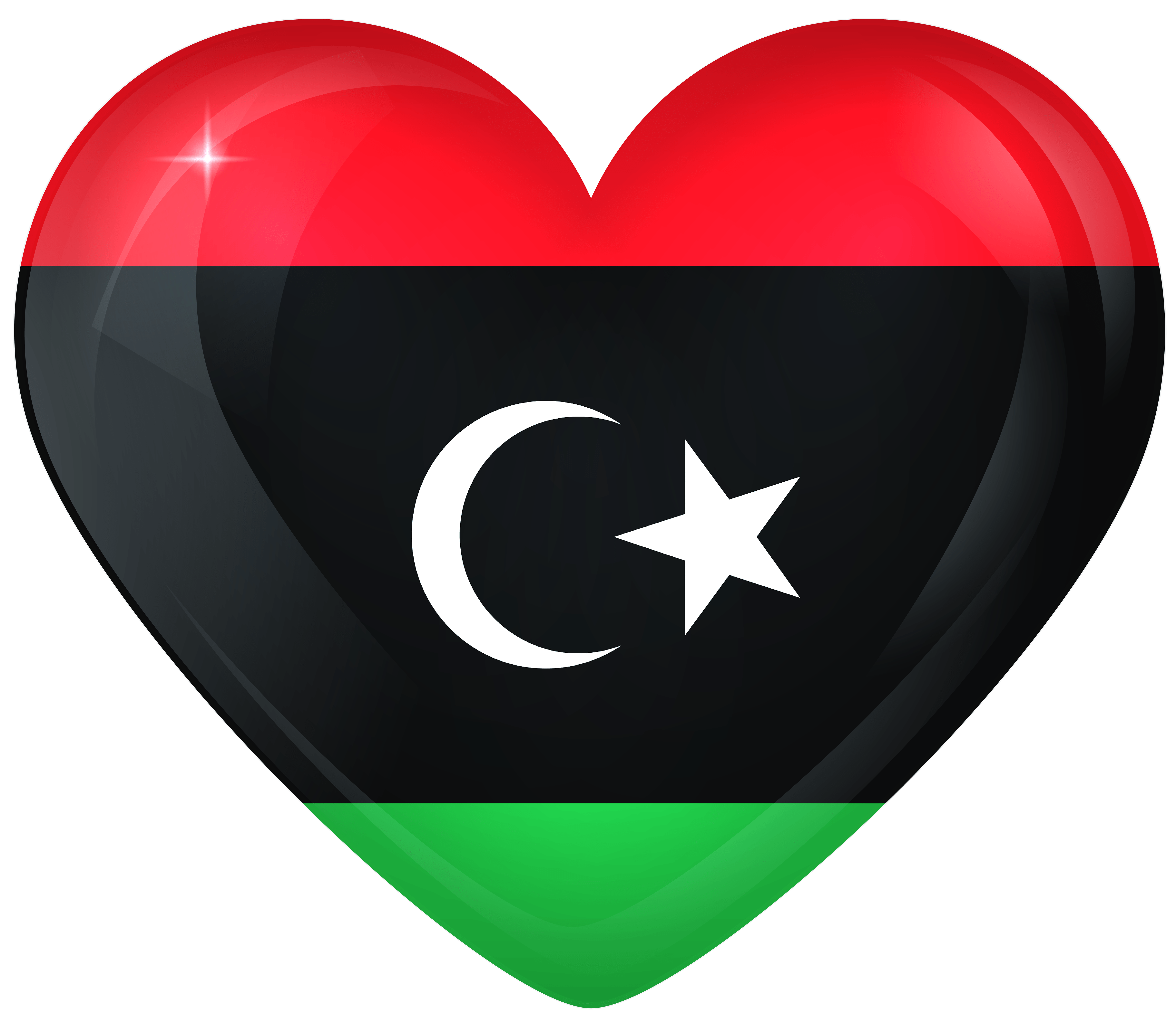 Libya Large Heart Flag