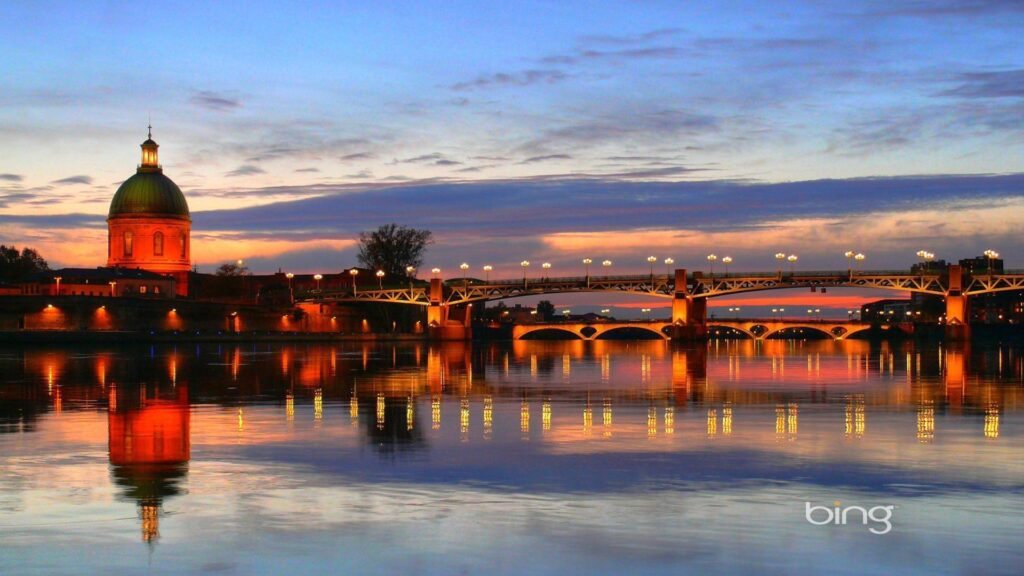 Bing france toulouse bridges city lights wallpapers