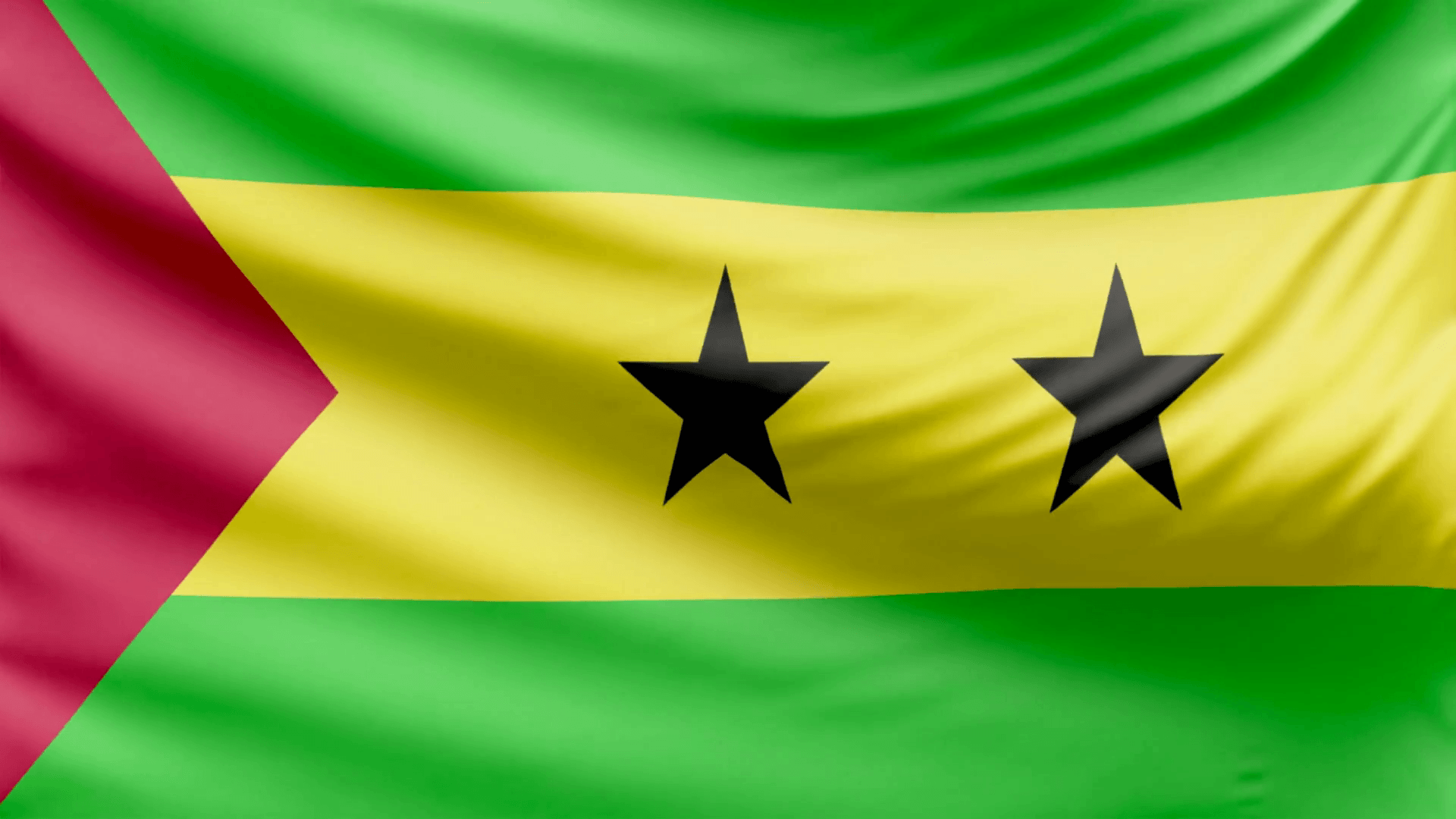 Realistic beautiful Sao Tome and Principe flag k Motion Backgrounds