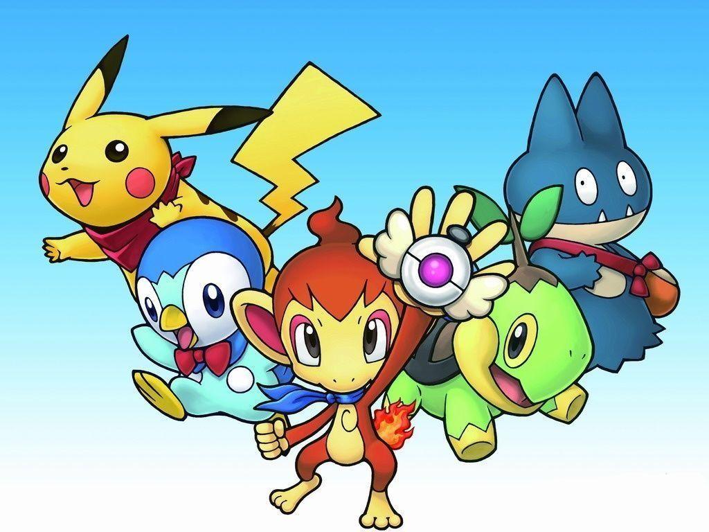 Pikachu, Piplup, Chimchar, Turtwig and Munchlax