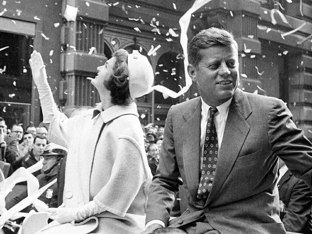 John F Kennedy and her wife grayscale photo, John F Kennedy HD