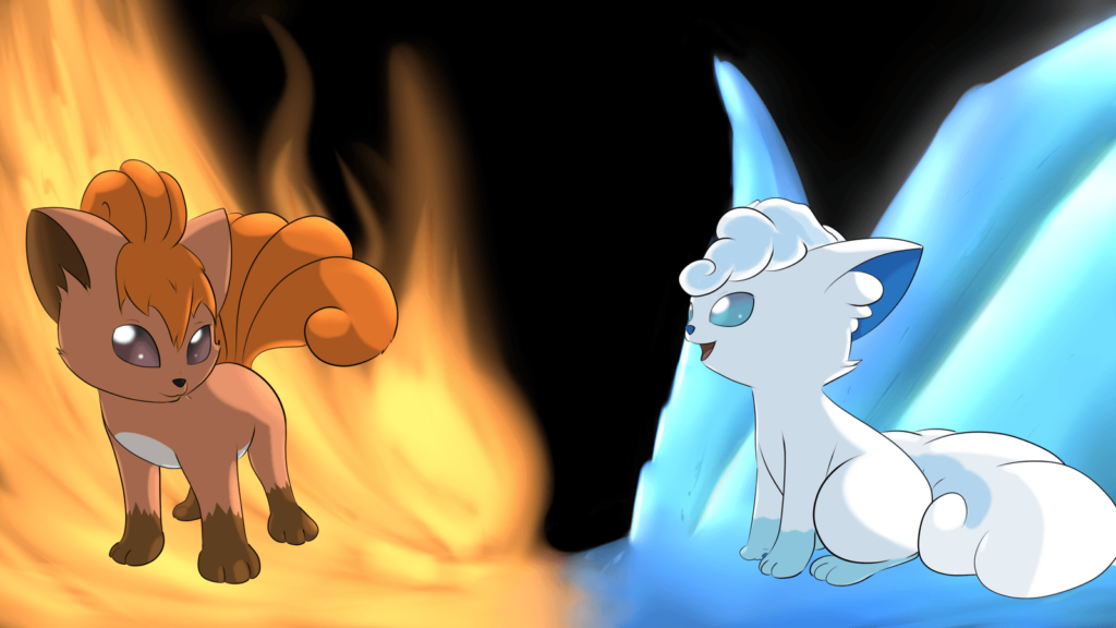 Vulpix fire and ice wallpapers by JollyThinker