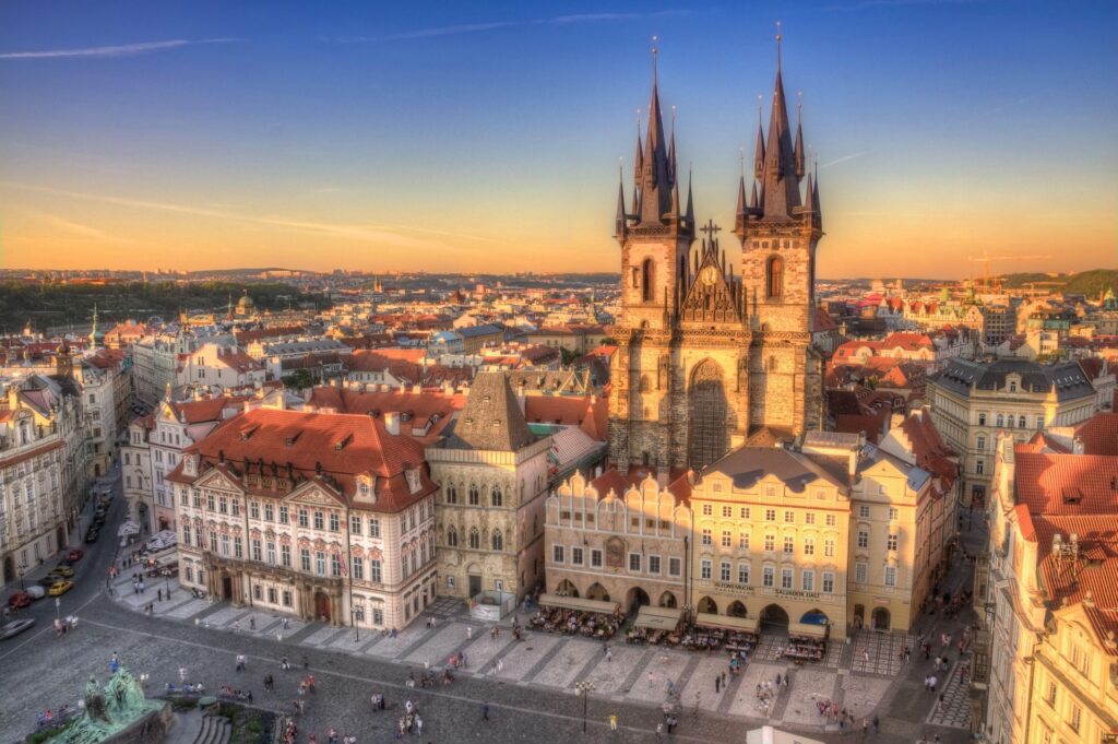 Pictures Prague Czech Republic HDR From above Cities