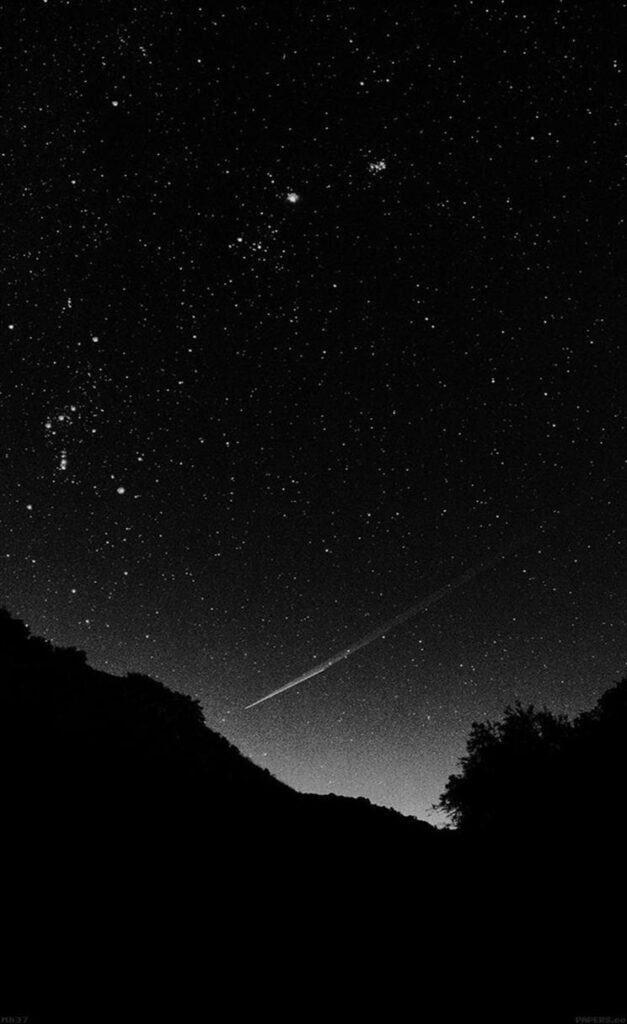 Black sky night beautiful falling star iPhone s Wallpapers Download