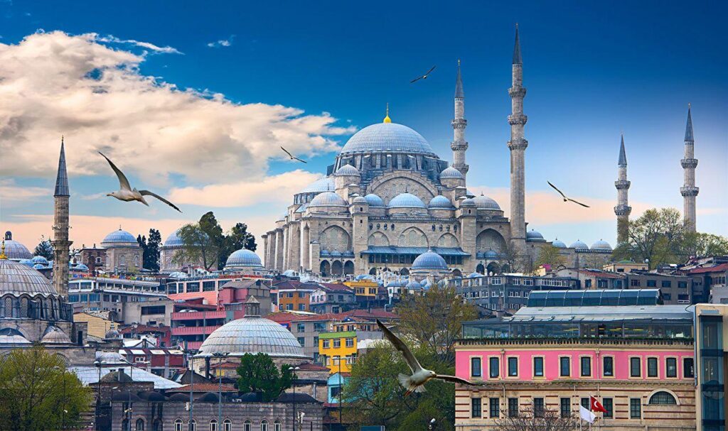 Wallpapers Istanbul Birds Mosque Turkey Temples Cities Clouds