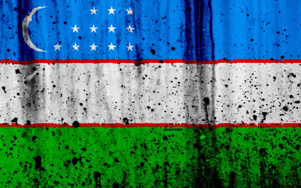 Download wallpapers Uzbek flag, k, grunge, flag of Uzbekistan, Asia