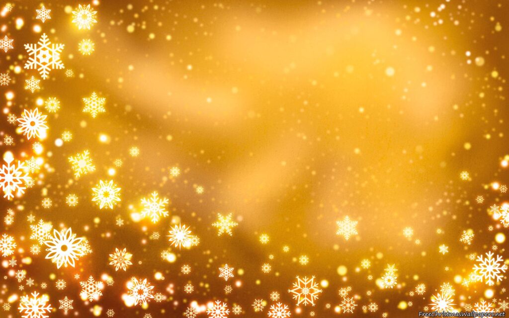 Yellow Christmas Backgrounds with Snowflakes Wallpapers