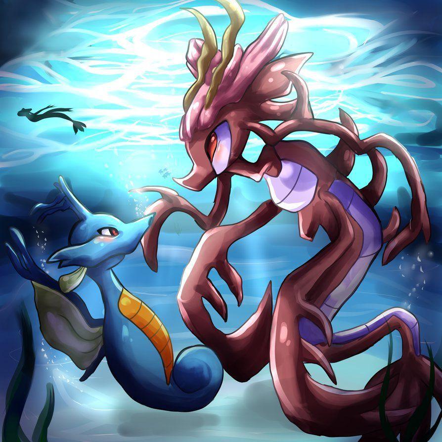 The kingdra and the dragalge by Bluukio – Wallpapers