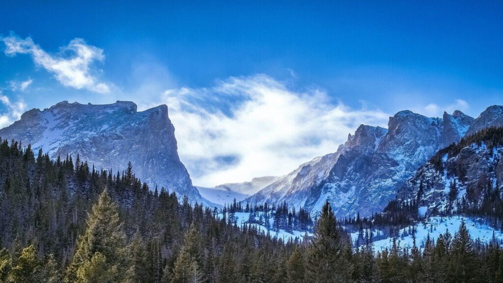 Mountain Rocky Mountain National Park Colorado Cliffs Clouds