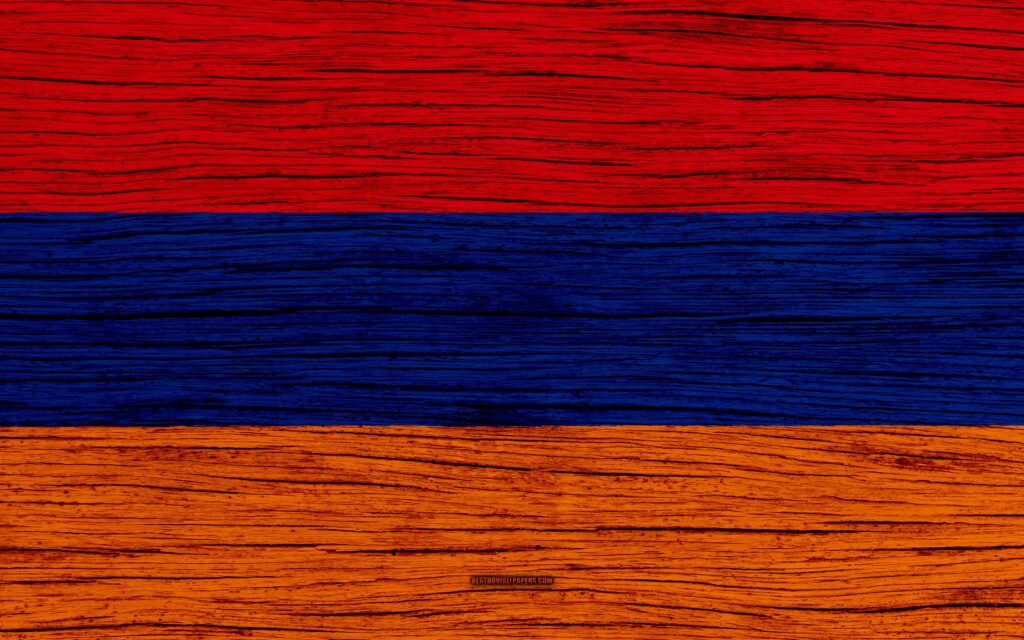Download wallpapers Flag of Armenia, k, Asia, wooden texture