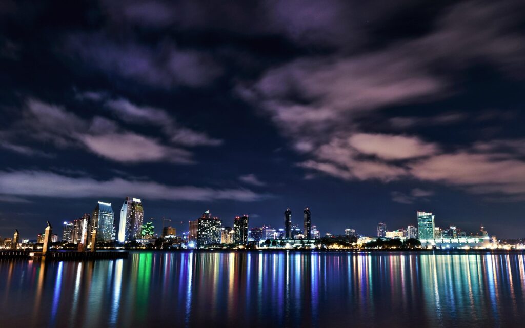 Wallpapers San Diego California USA Night Cities Clouds