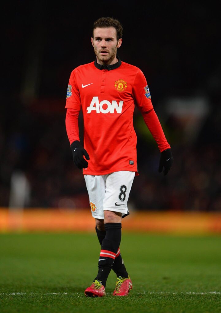 Juan Mata Looks On During The Game