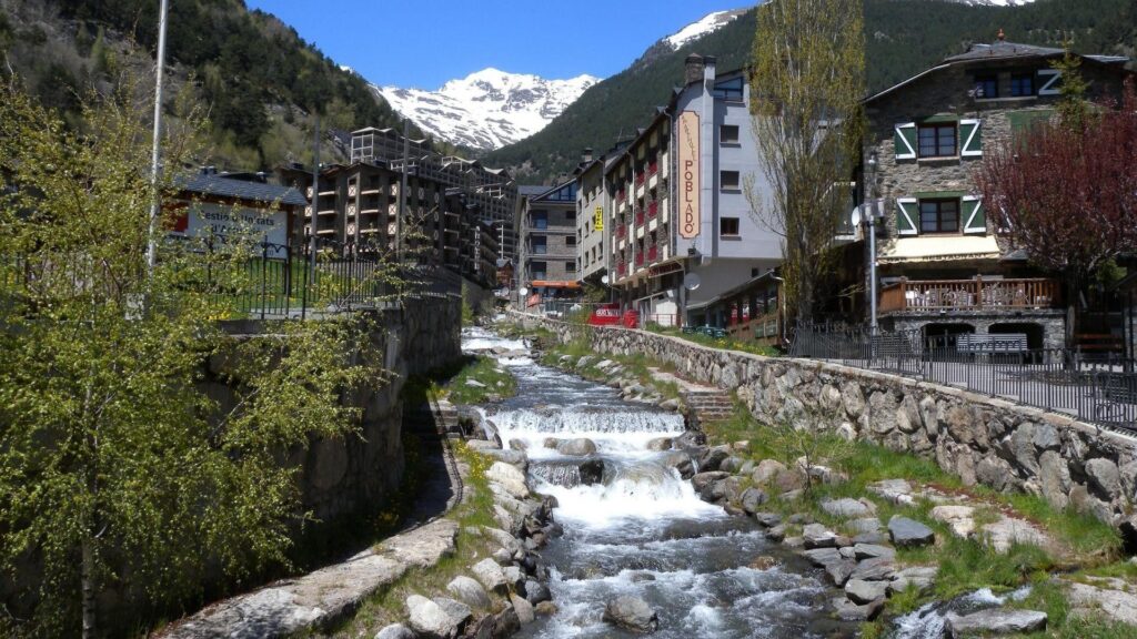 Rivers Rocks Ainsal Andorra Stream Mountains Village Wallpapers