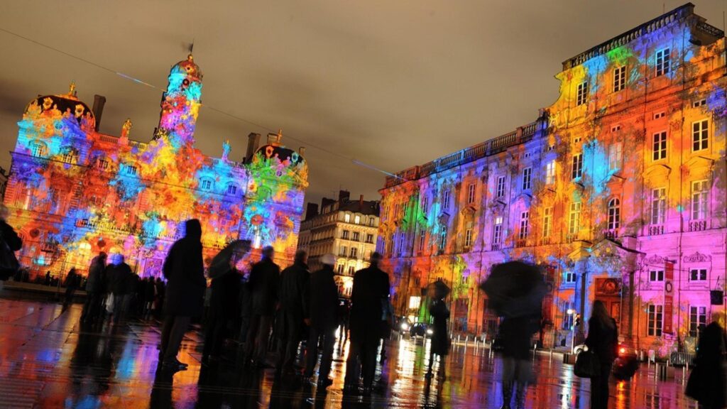 Lyon fête des lumières la place terreaux wallpapers