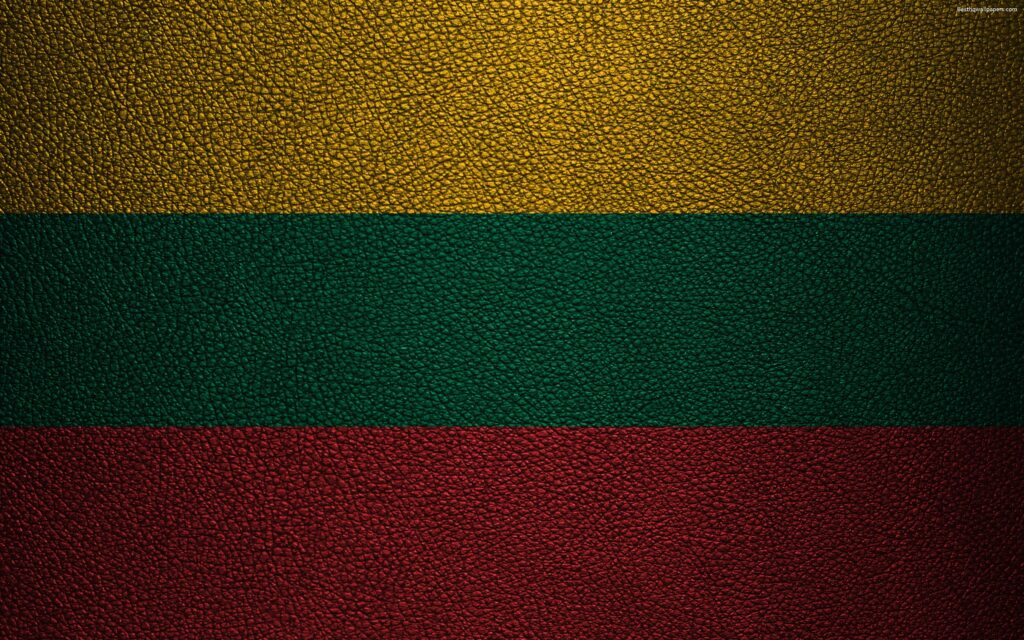 Download wallpapers Flag of Lithuania, k, leather texture