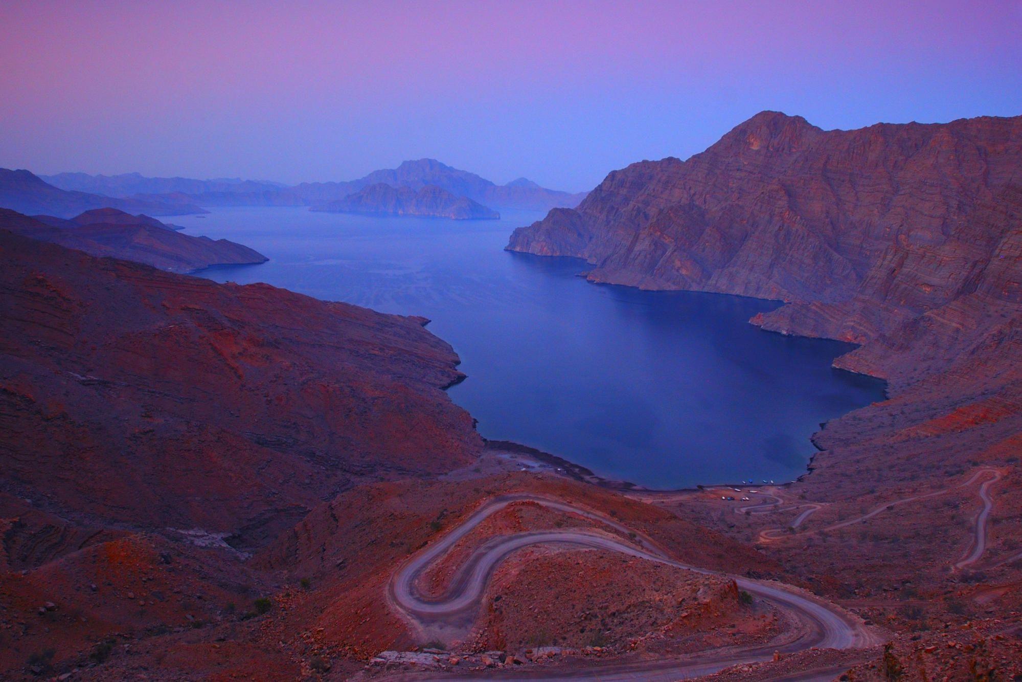 Khor Najd Near Khasab Musandam Fjords Oman Arabian Peninsula