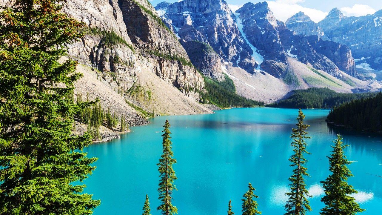 Wallpapers Moraine Lake, Banff National Park, Rocky Mountains, K
