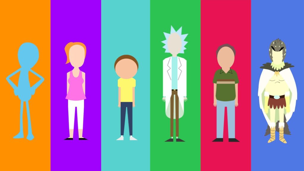 My minimalist Rick and Morty character collection