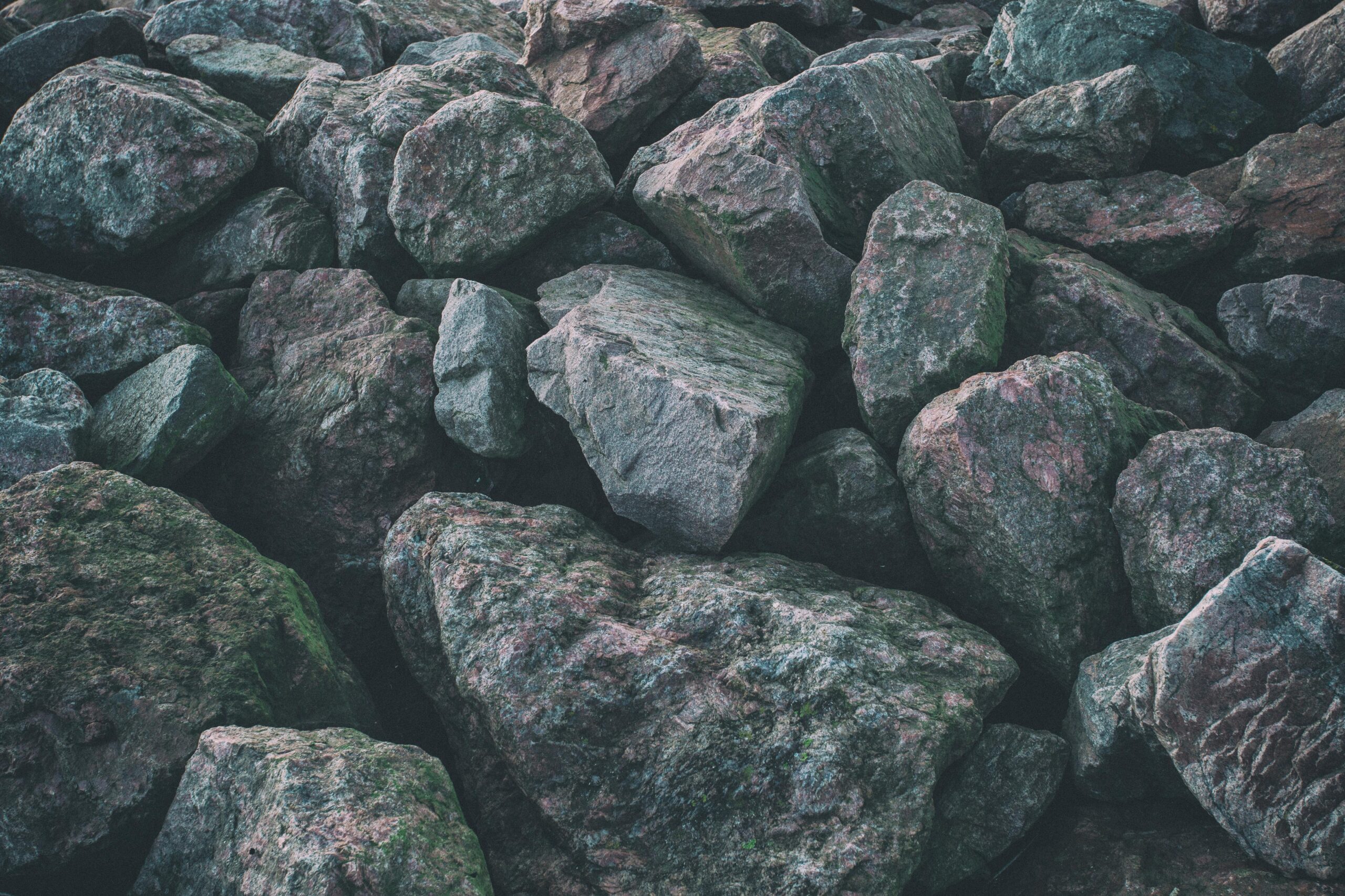 Download wallpapers stones, surface, gray 2K backgrounds
