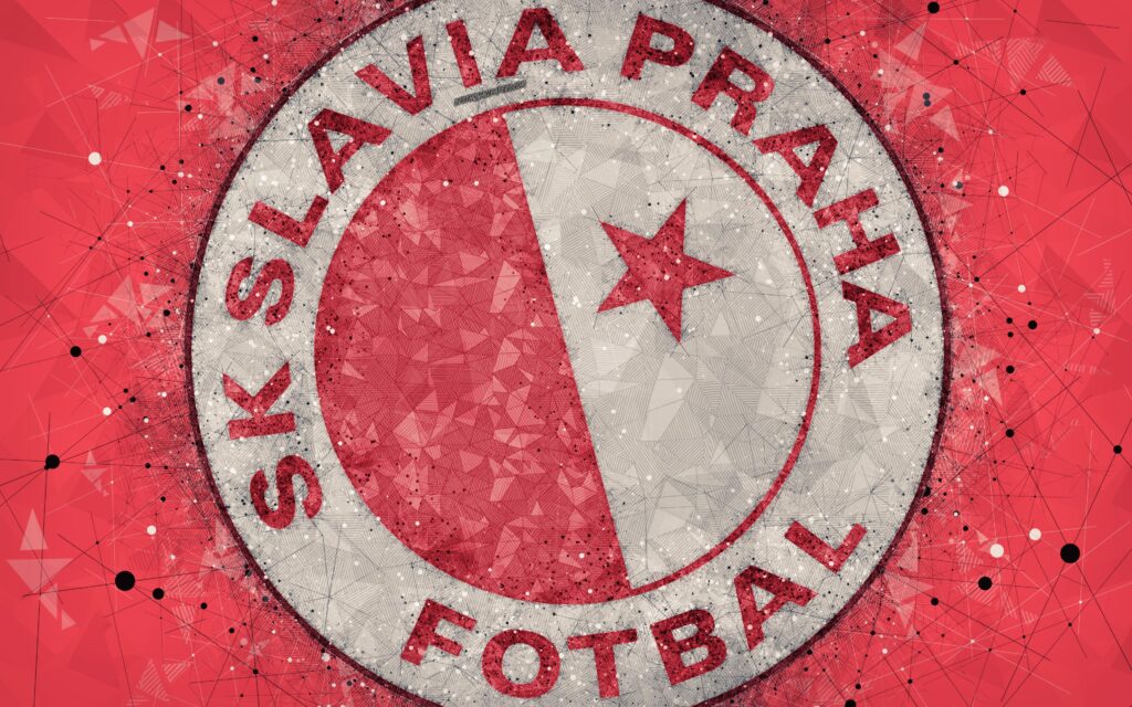 Download wallpapers SK Slavia Praha, k, geometric art, logo, Czech