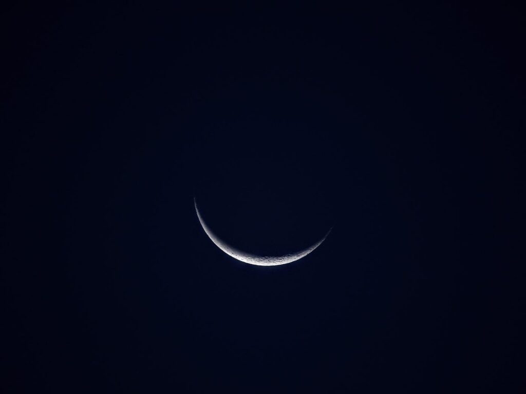 Crescent Moon Night Sky k Resolution 2K k