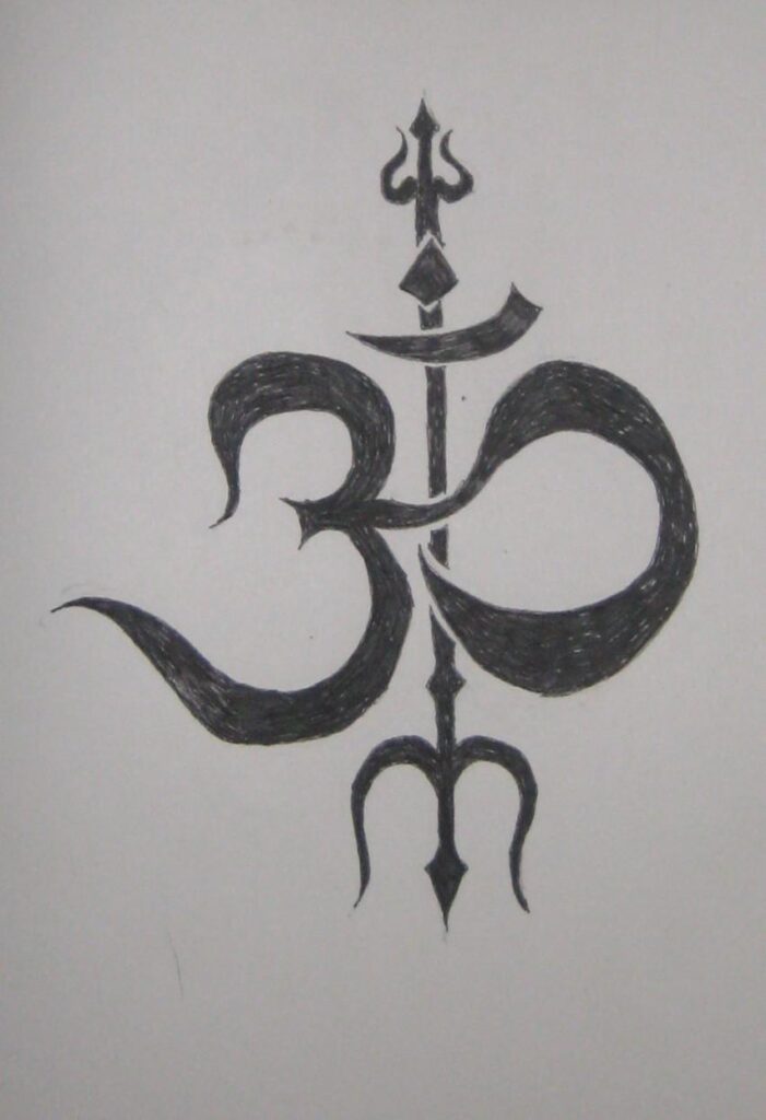 Om drawing trishul for free download on Ayoqq