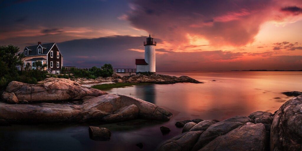 Nature, Landscape, Sunset, Lighthouse, Massachusetts, Sky, Coast