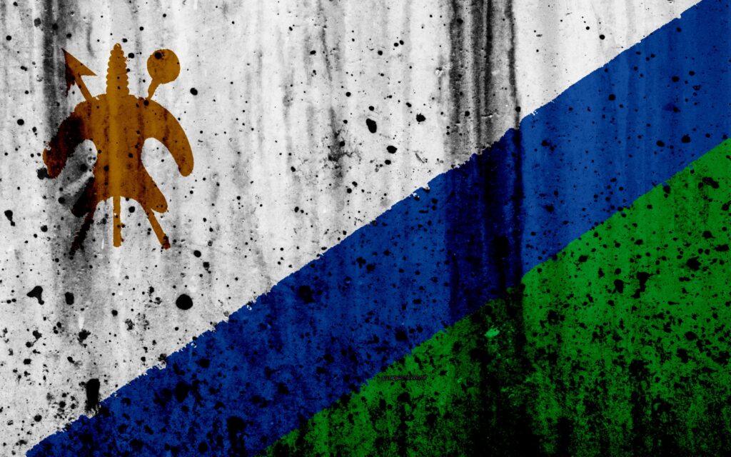 Download wallpapers Lesotho flag, k, grunge, flag of Lesotho