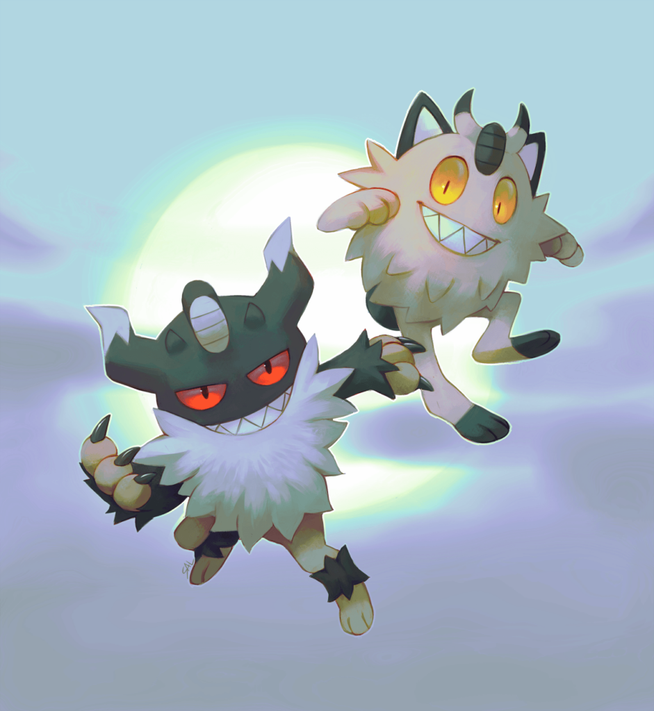 Galarian Meowth and Perrserker are gorgeous