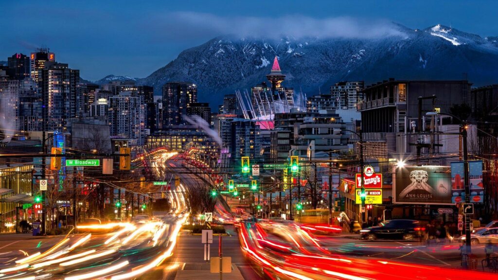 Night City of Vancouver Canada 2K wallpapers