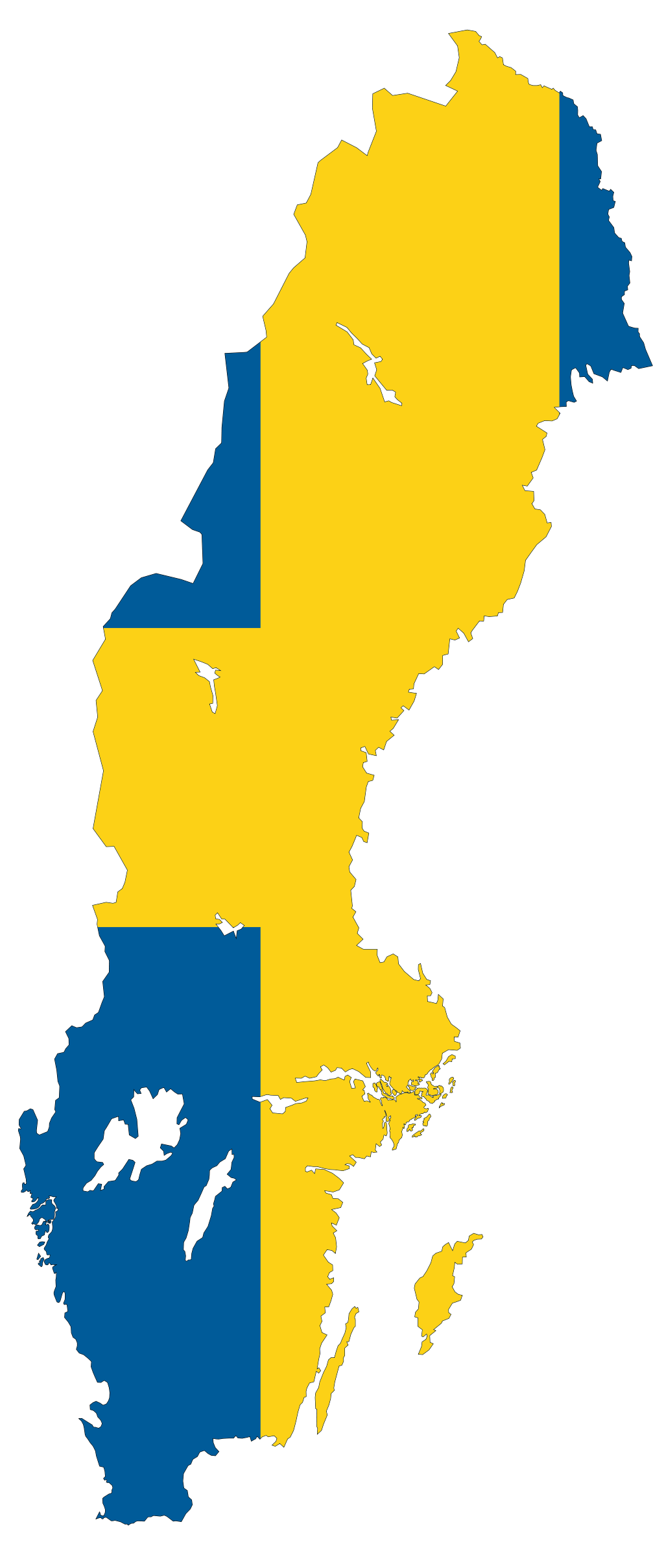 Sweden flag map