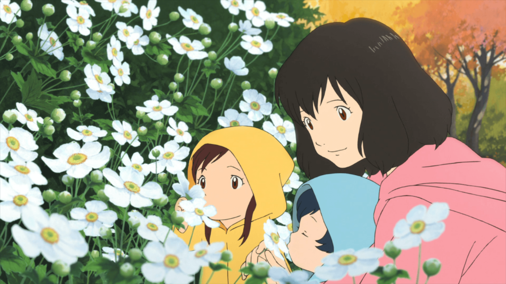 Ame, Yuki, flower and their mum