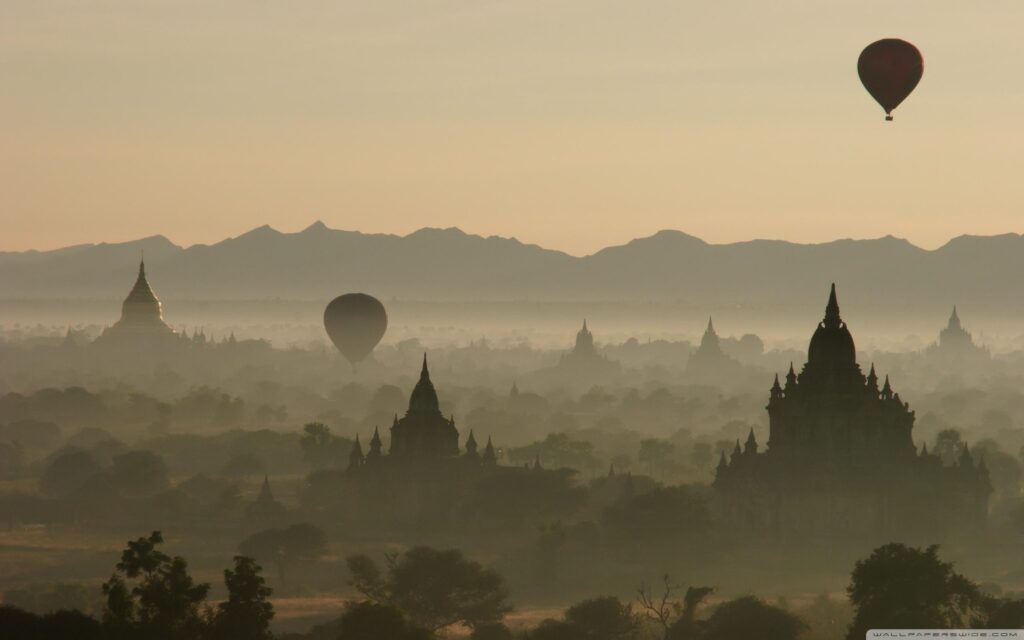 Hot Air Balloons Over North Guni Bagan Myanmar ❤ K 2K Desktop