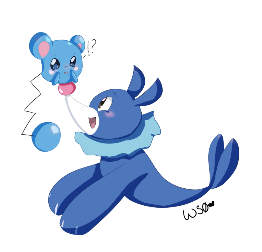 Azurill and Popplio by Whitestorm