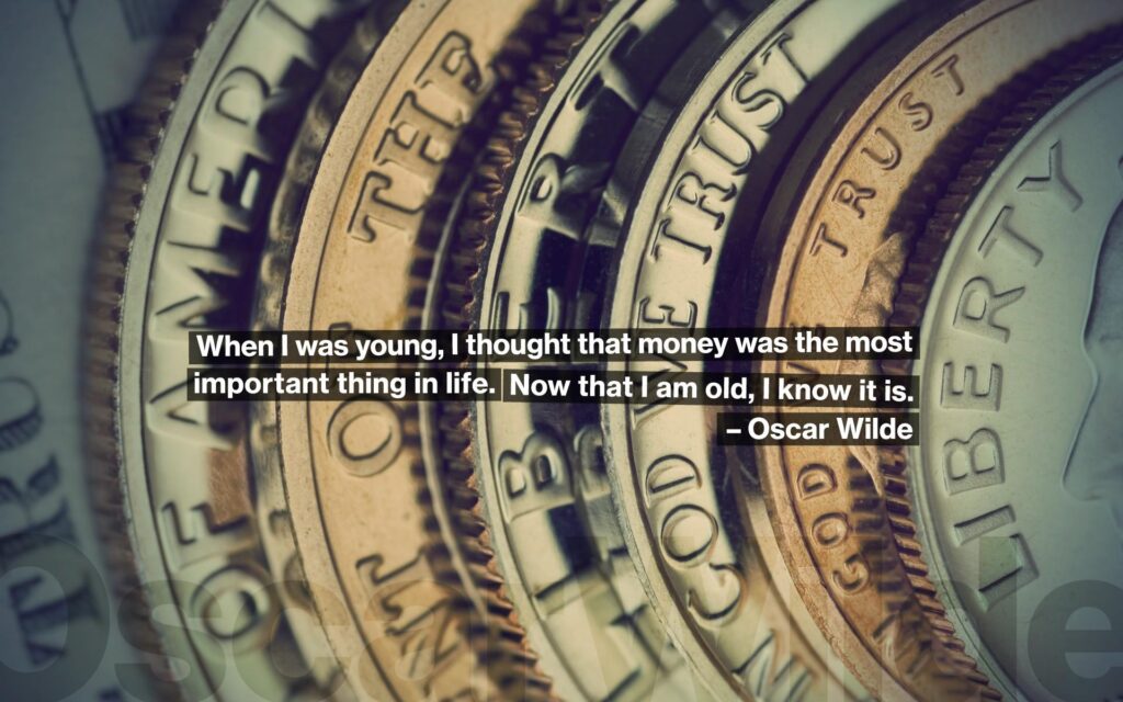 Money, quotes, typography, Oscar Wilde Wallpapers