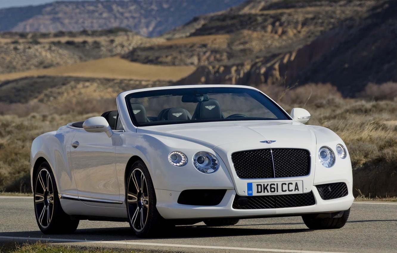 Wallpapers Bentley, Continental, White, Convertible, Grille, The hood