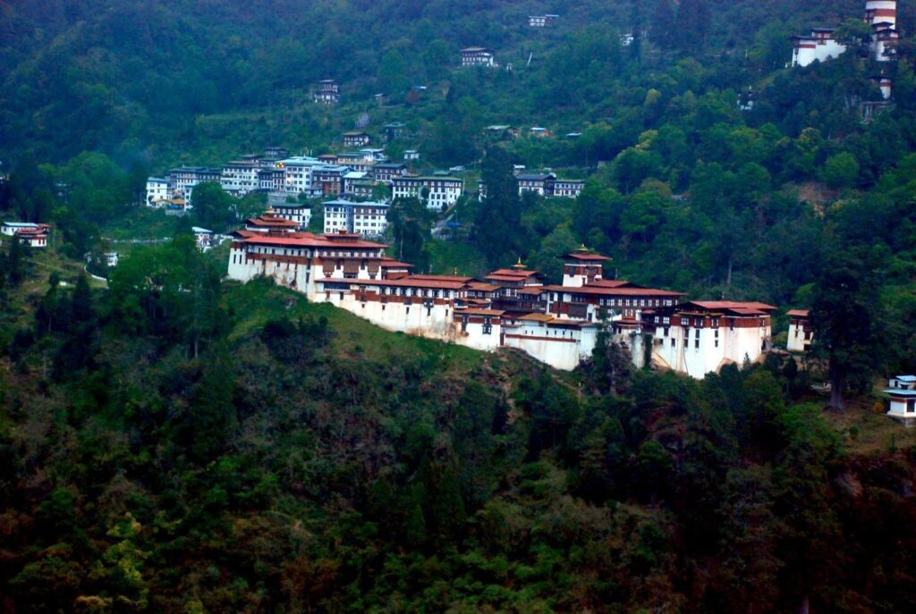 Bhutan houses in the forest