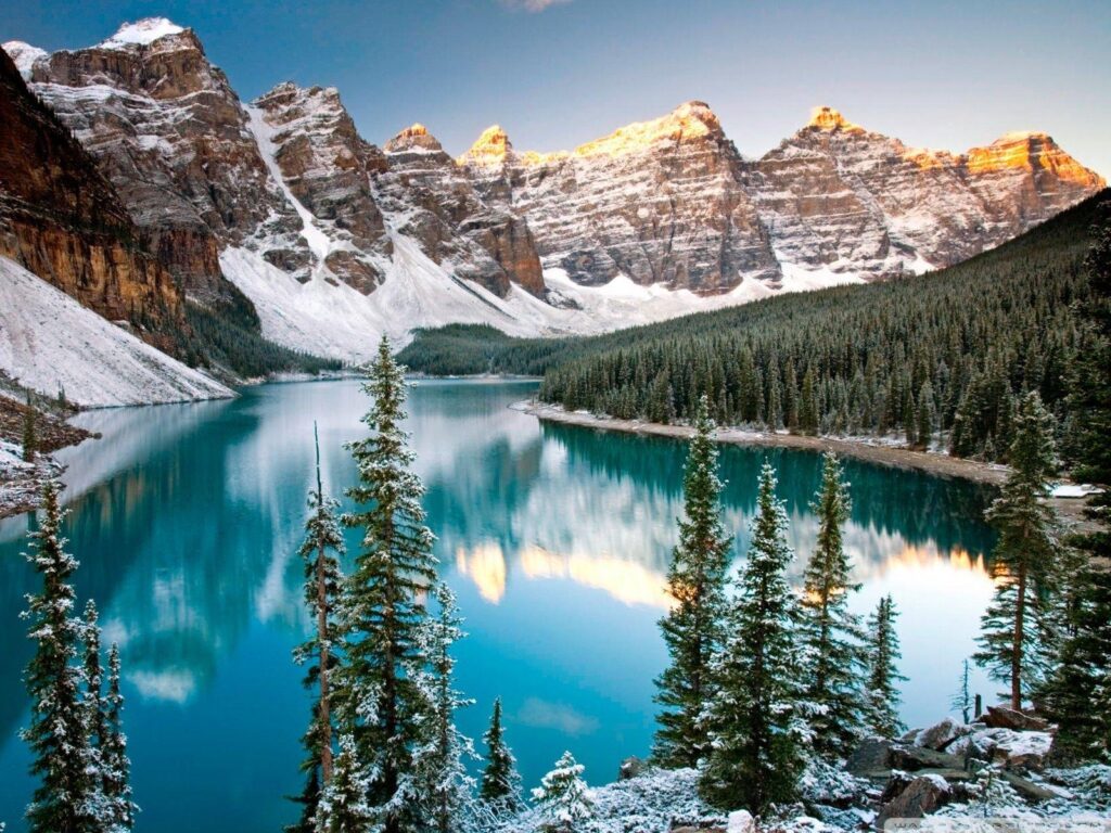 Winter, Moraine Lake, Alberta, Canada ❤ K 2K Desk 4K Wallpapers for
