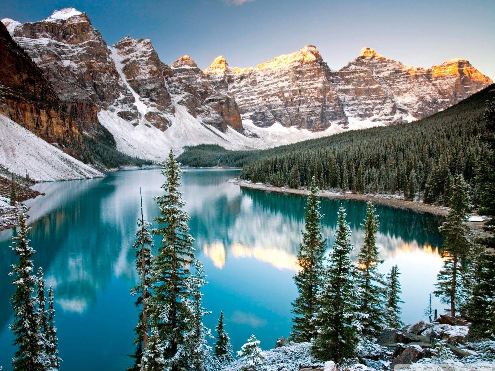 Winter, Moraine Lake, Alberta, Canada ❤ K 2K Desk 4K Wallpapers for