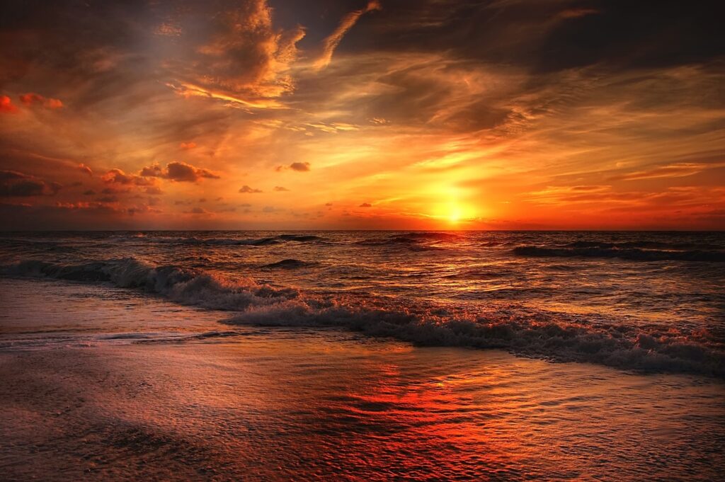 Sunset Beach, 2K Nature, k Wallpapers, Wallpaper, Backgrounds, Photos