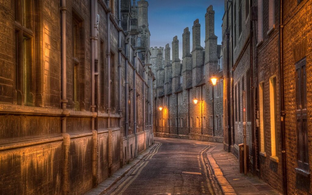 Trinity Lane, street in Cambridge 2K Wallpapers