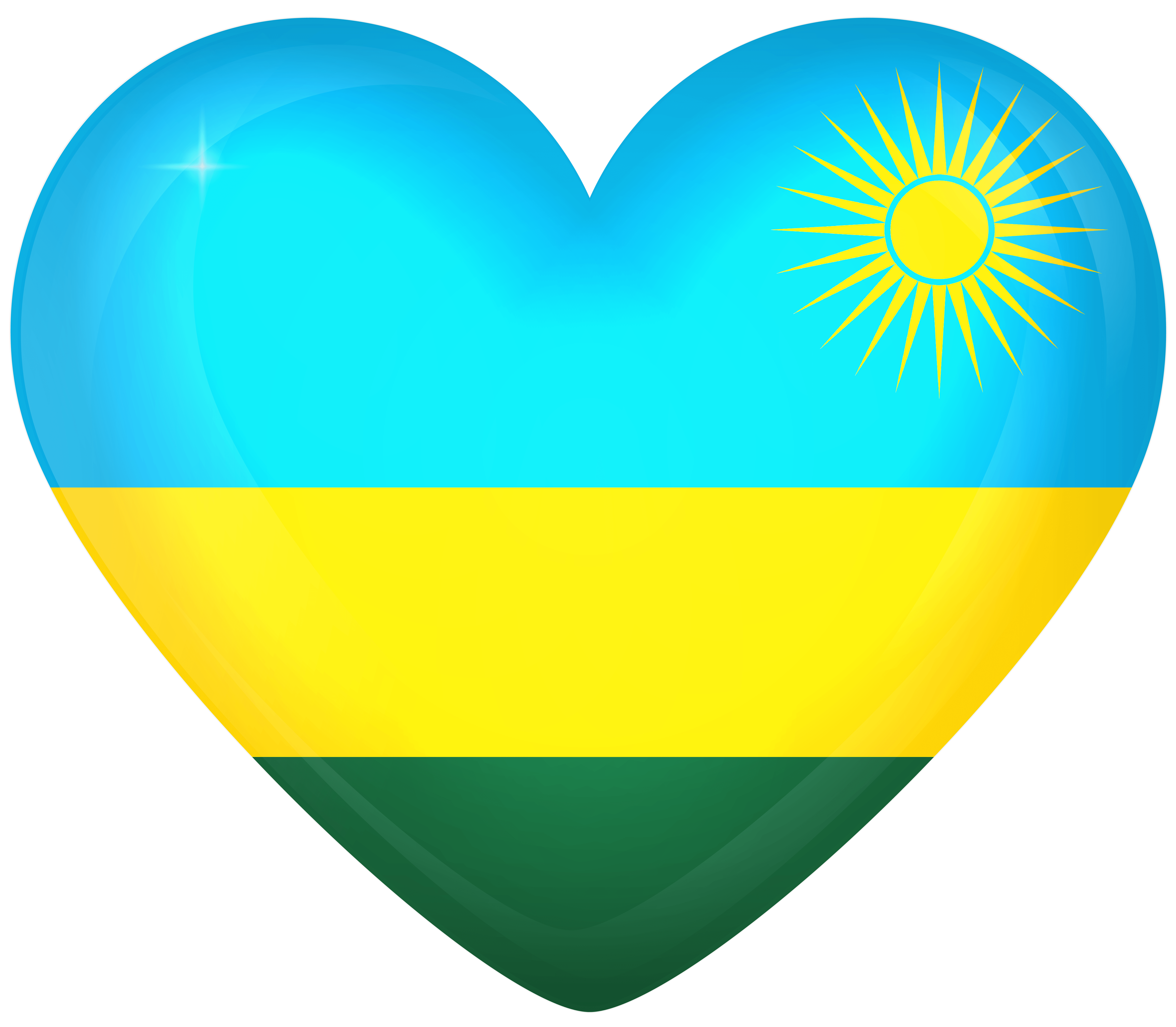 Rwanda Large Heart Flag